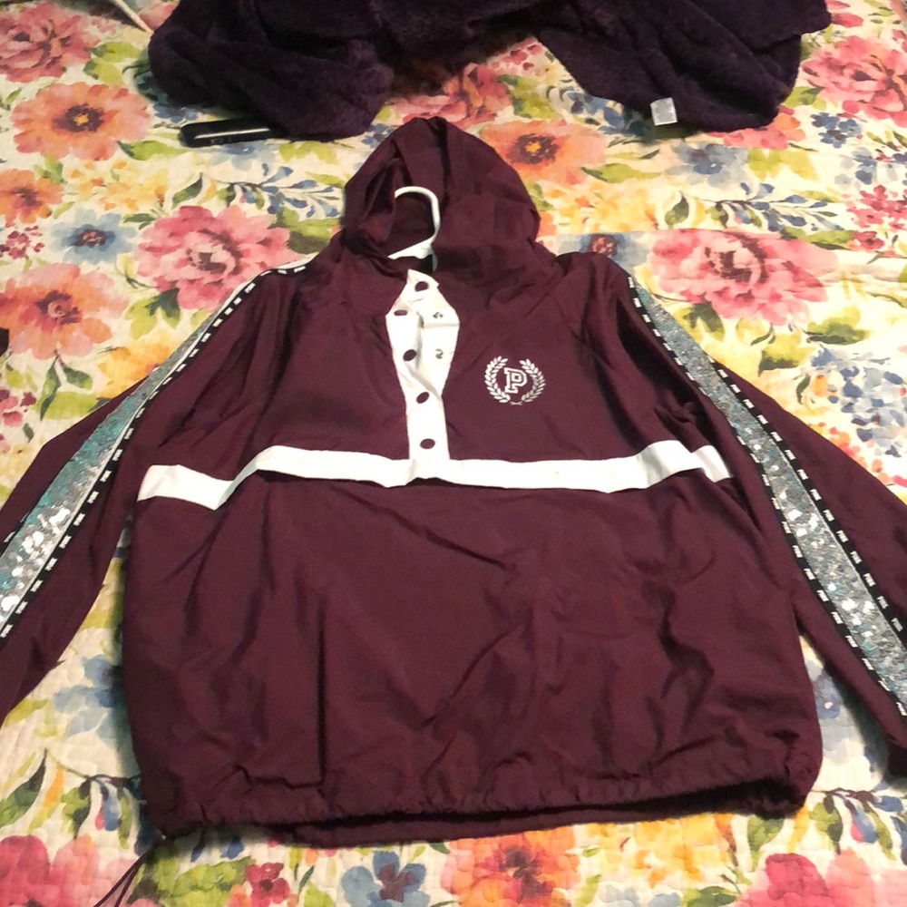 Victoria’s Secret pink maroon wind breaker
